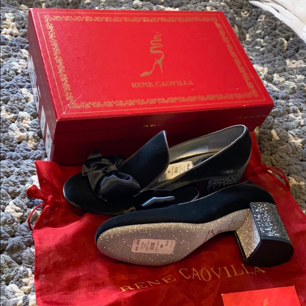 Rene Caovilla sparkly velvet heels